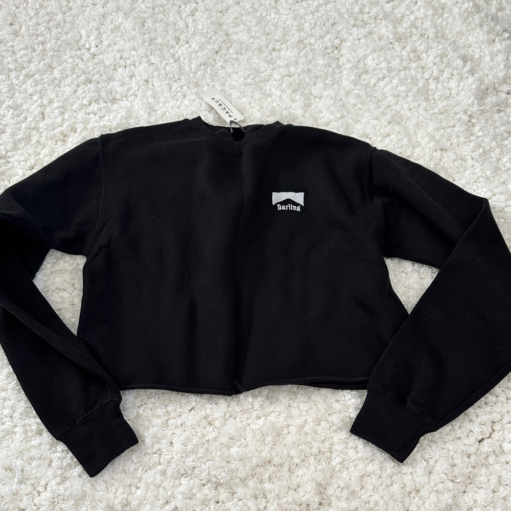 Brandy Melville Black Cropped Sweatshirt